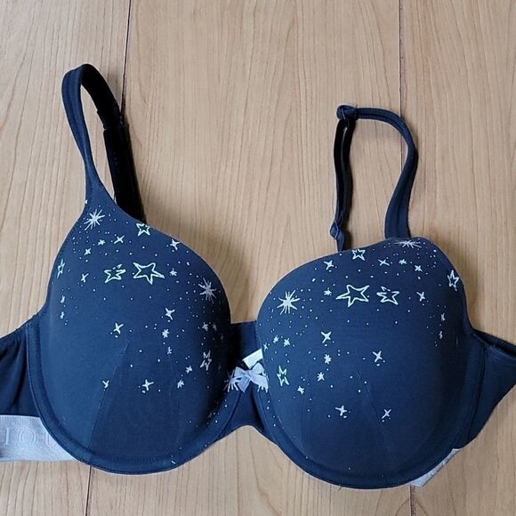 CACIQUE NAVY BLUE WITH STARS LIGHTLY LINED UNDERWIRE T-SHIRT BRA,C SIZE 40C - Picture 4 of 7
